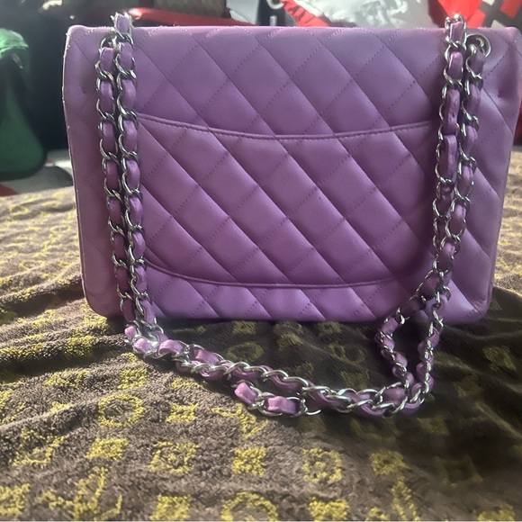 Chanel Pink Quilted Lambskin Medium Classic Double Flap Bag silver Hardware - Picture 8 of 10